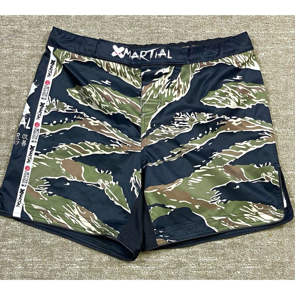 XMartial Better Everyday Camo MMA Fight Shorts Men’s 3XL 40 Black Green